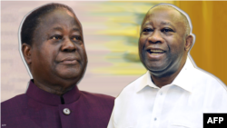 Deux anciens présidents de la Côte d'Ivoire, Henri Konan Bédié et Laurent Gbagbo (à droite).