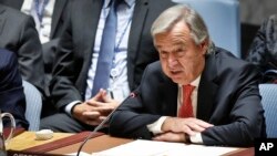 Le secrétaire général des Nations unies Antonio Guterres, New York, 28 septembre 2017.