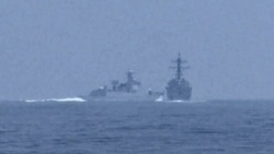 美軍釋出視頻顯示中共船艦近距離攔截鍾雲號