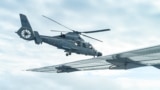 2025年2月18日，一架中国军用直升机在南中国海有争议的斯卡伯勒浅滩(Scarborough Shoal，中国称黄岩岛）上空飞近菲律宾渔业和水产局 (BFAR) 的飞机。