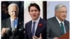 Joe Biden, Justin Trudeau and Manuel Lopez Obrador (collage)
