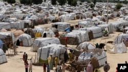 Le camp de personnes déplacées fuyant les attaques répétées du groupe islamiste Boko Haram à Maiduguri, Nigeria, 28 août 2016.