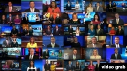 A still of video posted on Deadspin illustrates Sinclair Broadcasting TV stations' messaging.