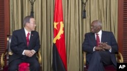 José Eduardo dos Santos com o secretário-geral da ONU, Ban Ki-Moon