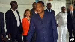 Le président Denis Sassou N’Guesso lors des élections de 2016, à Brazzaville, Congo, 20 mars 2016.