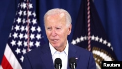 Le président américain Joe Biden a donné
une conférence de presse le 13 juillet 2024, à Rehoboth Beach suite aux coups de feu qui ont blessés son prédécesseur Donald Trump lors d'un d'un rassemblement de campagne en Pennsylvanie.