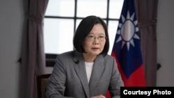 台灣總統蔡英文2020年8月12日對華盛頓智庫哈德遜研究所及美國進步中心發表預錄視頻演說 (台灣總統府提供)
