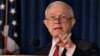 FILE -U.S. Attorney General Jeff Sessions delivers remarks about defending national security, at the U.S. attorney's office for the Southern District of New York, Nov. 2, 2017. On Nov. 16, Sessions touted recent arrests as an important step in the Trump administration's effort to stamp out the transnational MS-13 gang. 