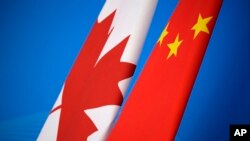 加拿大和中國國旗。