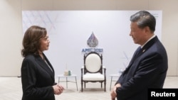 美國副總統賀錦麗（Kamala Harris）星期六（11月19日）在曼谷出席亞太經合組織（APEC）非正式領袖會議時與中國國家主席習近平舉行了簡短的會晤。